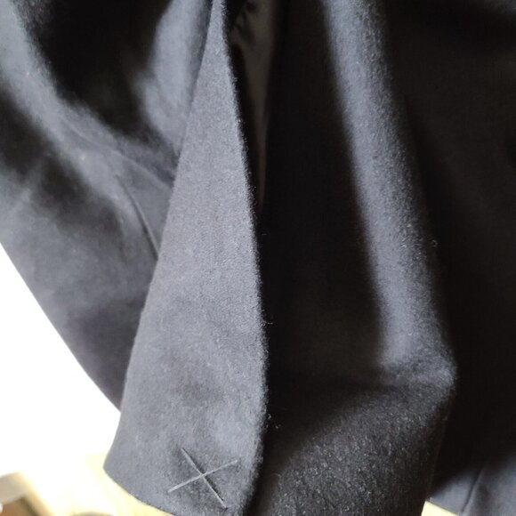 DKNY Double Breasted Trench Coat Wool Blend Size 14 Black Belted Waist NEW - Picture 12 of 15